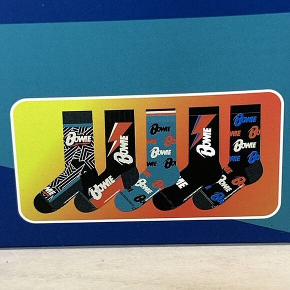 Perris David Bowie Archive‎ Crew Socks Designs 5 Pack Size 7-12 Mens Brand New - Picture 2 of 7
